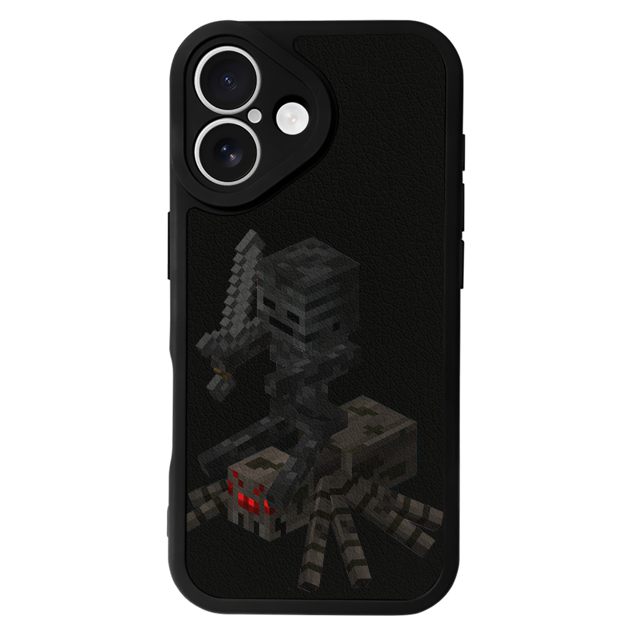 （画像用） マインクラフト ブロックの世界 Minecraft MC Block world 【iPhone 16シリーズ対応】シリコンスマホケース（レザー調） 材質：シリコン
